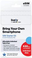 Lively® - Lively SIM/eSIM – 3 Months of Service – Unlimited Data, Unlimited Talk and Text - Gold - Large Front
