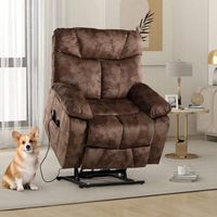 Bestier Recliner Power Lift Assist Reclining Chair With Massage Heating, Dual Hidden Cup Holders ... - Large Front