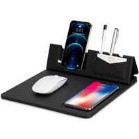 SaharaCase - Office Mouse Pad with Wireless Charging - Black - Large Front