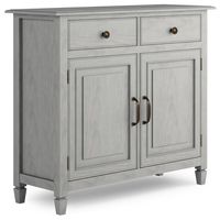 Simpli Home - Connaught Entryway Storage Cabinet - Fog Grey - Large Front