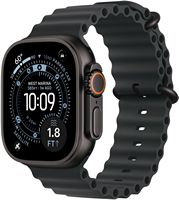 Apple Watch Ultra 3 (GPS+Cellular) 49mm Titanium Case with Black Ocean Band - Black - (2025) - Large Front