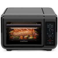 Chefman - EasyAir 15 Qt. Toaster Oven Air Fryer, 5 Cooking Functions & 450°F Max Temperature – Bl... - Large Front