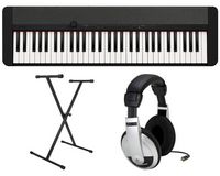 Casio - CT-S1BK Premium Pack with 61 Key Keyboard, Stand, AC Adapter, and Headphones - Black - Large Front