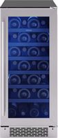 Zephyr - Brisas 15 in. 28-Bottle Single Zone Wine Cooler - Stainless Steel/Glass - Large Front