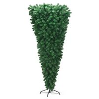 Costway - 7Ft Unlit Upside Down Artificial Christmas Tree with 1000 Branch Tips Holiday - Green - Large Front