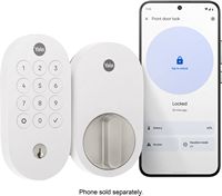 Yale - Smart Lock with Matter, Designed for Google Home; Electronic Deadbolt with Pushbutton Keyp... - Large Front