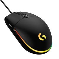 Logitech - G203 LIGHTSYNC Wired Optical Gaming Mouse with 8,000 DPI sensor - Wired - Black - Large Front