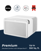 Windmill - WhisperTech 12,000 BTU Smart Window Air Conditioner with Inverter Technology - White - Large Front