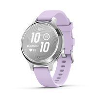 Garmin - Lily 2 Active GPS Smartwatch 33 mm Anodized Aluminum - Silver with Purple Jasmine Silico... - Large Front