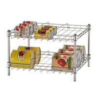 TRINITY - BASICS EcoStorage 2-Tier | Can Organizer Rack | 2-Pack | Chrome - Chrome - Large Front