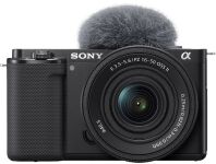 Sony - Alpha ZVE10: APS-C Content Creators’ Camera - Black - Large Front