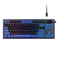 GAMDIAS - HERMES E7 TKL Wired Mechanical Red Switch Gaming Keyboard - Black and Blue - Large Front