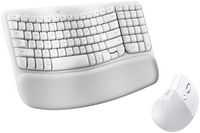 Logitech - Wave Keys for Mac and Lift Vertical for Mac Wireless Ergonomic Keyboard and Mouse Bund... - Large Front
