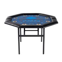 Barrington 48-in Poker Table with Folding Legs and Drink Holders for 8 Players Perfect for Game R... - Large Front