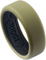 The Ridge Wallet - 8MM SILICONE RING SET - Matte Olive - Size 10 - Olive - Large Front