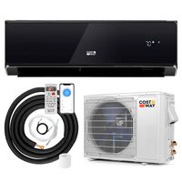 Costway 12000 BTU Wifi Enabled Mini Split Air Conditioner & Heater with Heat Pump Black - Black +... - Large Front