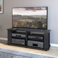 CorLiving - Fillmore Black Wooden TV Stand, for TVs up to 55