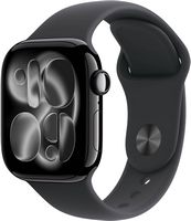 Apple Watch Series 11 (GPS) 42mm Jet Black Aluminum Case with Black Sport Band - M/L - Jet Black ... - Large Front