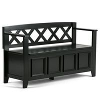 Simpli Home - Amherst Entryway Storage Bench - Black - Large Front