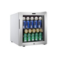 Whynter - 62-Can Beverage Refrigerator With Lock - Silver - Large Front