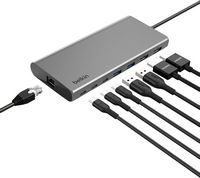 Belkin - Connect Universal USB-C 8-in-1 Dual Display Core Hub Compatible with 100W PD with 10Gbps... - Large Front