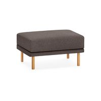 Burrow - Contemporary Range Ottoman - Heather Charcoal - Large Front