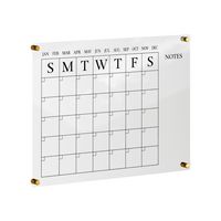 Martha Stewart - Grayson Premium Clear Acrylic Monthly Wall Calendar with Notes Section & Black P... - Large Front