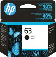 HP - 63 Standard Capacity Ink Cartridge - Black - Large Front