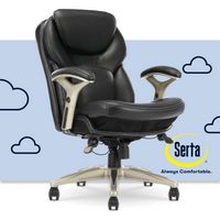 Serta - Upholstered Back in Motion Health & Wellness Manager Office Chair - Bonded Leather - Black - Large Front