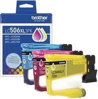 Brother - Genuine LC506XL3PK 3-Pack High Yield Color Ink Cartridges - Cyan/Magenta/Yellow - Large Front