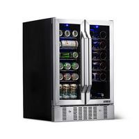NewAir - 18-Bottle Wine and 60-Can Dual Zone Beverage Cooler - Stainless Steel - Large Front