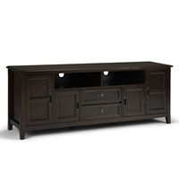 Simpli Home - Burlington SOLID WOOD 72 inch TV Media Stand in Mahogany Brown For TVs up to 80 inc... - Large Front