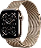 Apple Watch Series 11 (GPS+Cellular) 42mm Titanium Case with Gold Milanese Loop - Gold (Verizon) ... - Large Front