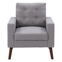 CorLiving - Elwood Tufted Accent Chair - Gray - Large Front