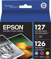 Epson - 127 4-Pack High Capacity Ink Cartridges - Black/Cyan/Magenta/Yellow - Large Front