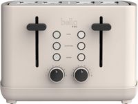 bella PRO - 4-Slice Toaster with Extra Wide Slots - Oatmilk - Large Front