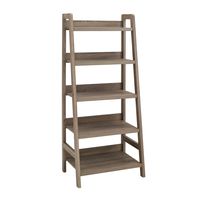 Linon Home Décor - Tennyson Five-Shelf Ladder Bookcase - Gray - Large Front