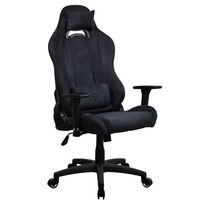 Arozzi - Torretta Supersoft Upholstery Fabric Gaming Chair - Pure Black - Large Front