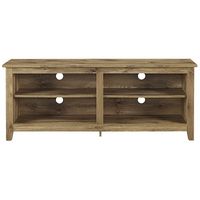 Walker Edison - Modern Wood Open Storage TV Stand for Most TVs up to 65