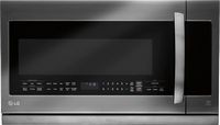 LG - 2.2 Cu. Ft. ExtendaVent 2.0 Over-the-Range Microwave with Sensor Cooking - Black Stainless S... - Large Front