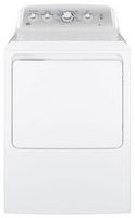 GE - 7.2 Cu. Ft. 4-Cycle High-Efficiency Gas Dryer - White on White with Silver - Large Front