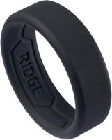 The Ridge Wallet - 8MM SILICONE RING SET - Royal Black - Size 8 - Black - Large Front