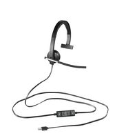 Logitech - H650e Mono Wired On-ear Headset - Black - Large Front