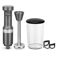 KitchenAid - Corded Variable-Speed Immersion Blender in Charcoal with Blending Jar - Gray - Large Front