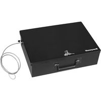 HONEYWELL .48 CU FT LARGE Security Box with Key Lock - Black - Large Front
