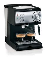 Hamilton Beach - Espresso Maker with Milk Frother/Milk Steamer - Black - Large Front