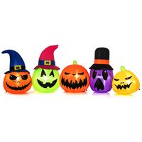 Costway - 9 FT Inflatable Pumpkin Patch Family Blow up Yard Halloween Decoration with Built-in LE... - Large Front