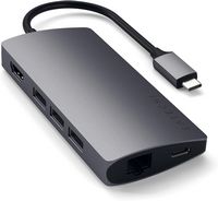 Satechi - Type-C Multi-Port Adapter V2-4K HDMI, Ethernet, USB-C, SD/Micro, USB 3.0 - MacBook Pro,... - Large Front