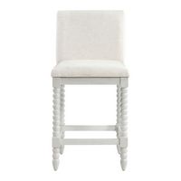 OSP Home Furnishings - Kaylee 26 Spindle Counter Stool - Linen / Antique White - Large Front