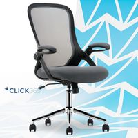 Click365 - Flip Mid-Back Mesh Office Chair - Gray - Large Front